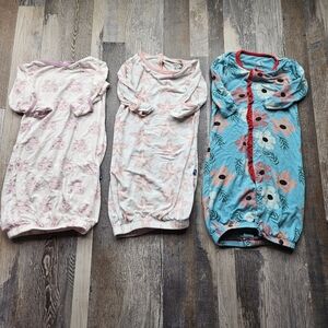 KicKee Pants 0-3 months layette sleeping gowns Bundle of 3